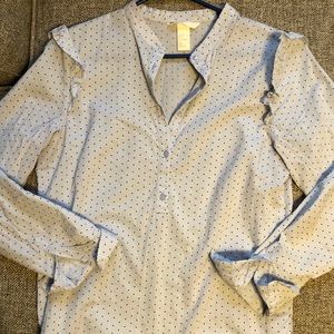 Button up polka dot blouse